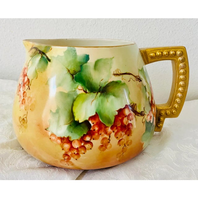 Late 19th Century Antique Hand Painted Cranberries Cider Cabinet Pitcher Attributed to Limoges For Sale - Image 13 of 13