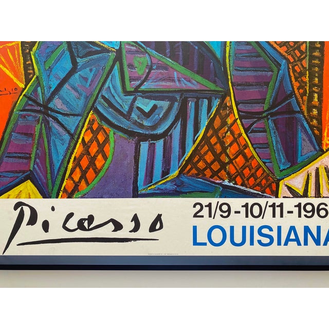 Pablo Picasso Vintage 1968 Mid Century Danish Modern Lithograph Print Framed Cubist Exhibition Poster " Femme Assise Dans Un Fauteuil " 1941 For Sale - Image 11 of 18