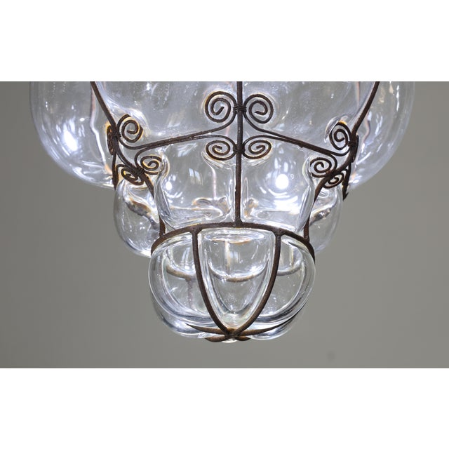 1970s Large Size Transparent Colour Venetian Lantern, Seguso Murano Glass For Sale - Image 12 of 16