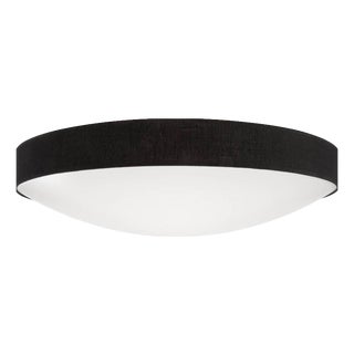Kant Ceiling Lamp in Black Textile and Opal Acrylic from Konsthantverk Tyringe 1 For Sale