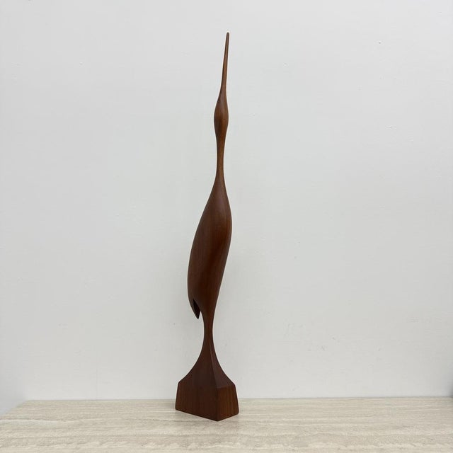 1960s Mid-Century Teak Crane Figurine, 1960s For Sale - Image 5 of 18
