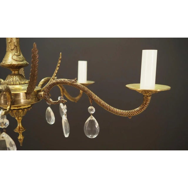Danish Brass Chandelier, 1960s For Sale - Image 6 of 8
