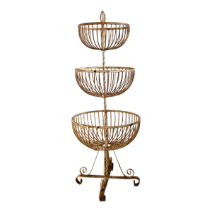 Large 3 Tier Vintage Iron Fruit/Food Storage Kitchen Stand, 3.5 Feet Tall
