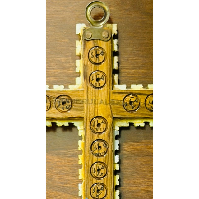 Alabaster Exquisite Antique Crucifix With Mother-of-Pearl Intricate Carving. For Sale - Image 8 of 8