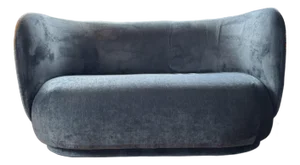 Ferm Living Rico 2 Seater Sofa in Blue Velvet