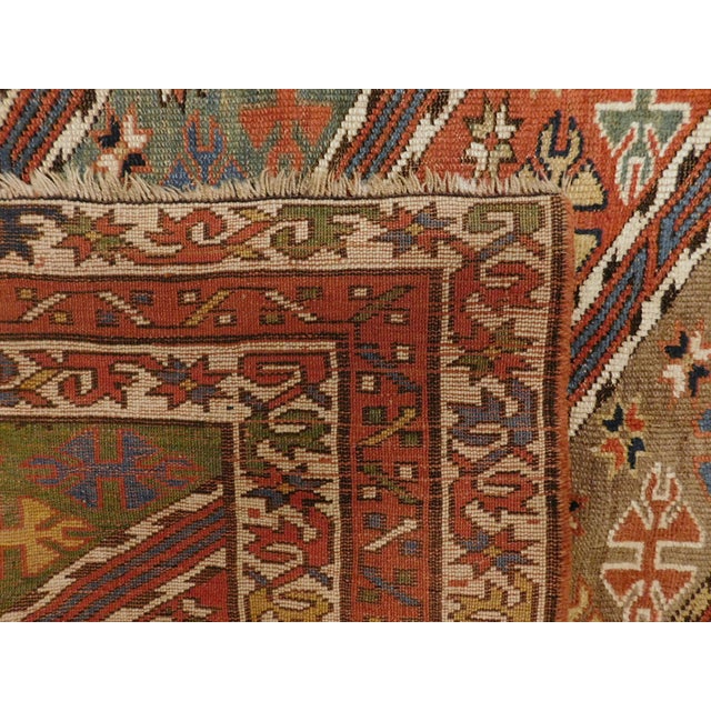 Antique Hand-Knotted Caucasian Gendje Gallery Rug. 4'7"x 9'3" For Sale - Image 13 of 15