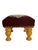 Ralph Lauren Vintage Burgundy Floral Needlepoint Footstool With Turned Pine Legs For Sale - Image 4 of 13