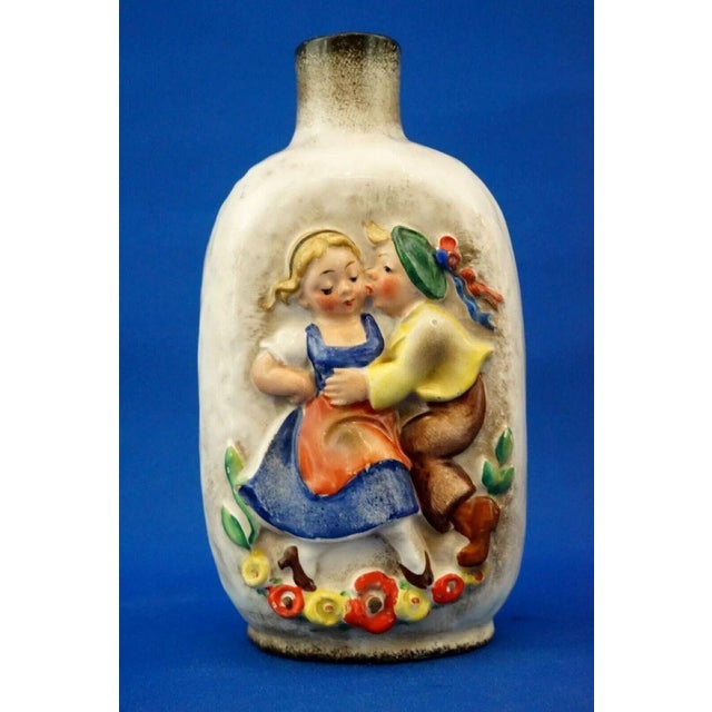Art Deco Hummel Series Ceramic Bottle with Bas-Relief Decoration by Franz Goebel, Germany, 1920s For Sale - Image 10 of 18