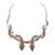 Cleopatra Style Necklace 20 Carat Red Garnet Blue Topaz Sterling Silver Gold Double Snake Branch For Sale