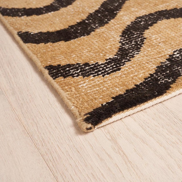 Abstract Schumacher Zebre 9' x 12' Hand-Knotted Rug in Brown/ Black For Sale - Image 3 of 5