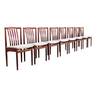 Vintage Danish Modern Slat Back Dining Chairs by Vamdrup For Sale