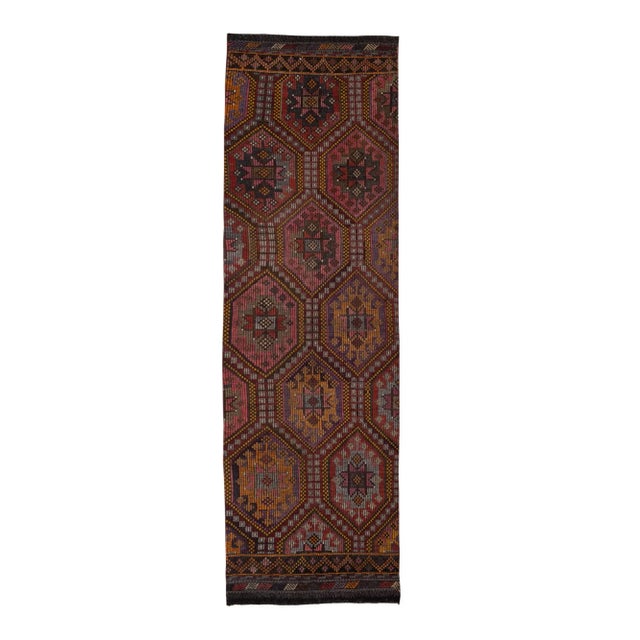 Vintage Turkish Jajim Flat Weave Runner 2'11" X 9'5" For Sale - Image 13 of 13