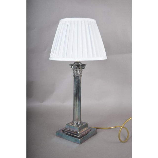 Mid-Century Modern Silver-Plated Column Table Lamp, 1960s For Sale - Image 3 of 8