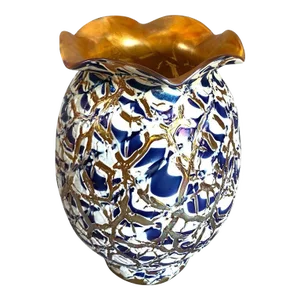 American Durand Art Glass Moorish Crackle Torchiere Lamp Shade