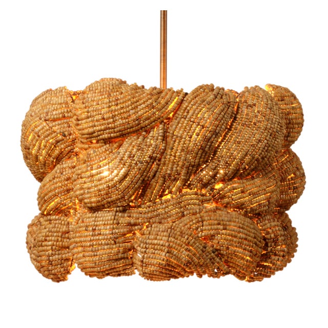 2020s Jamie Young Small Anguilla Chandelier in Cream Wood Beads For Sale - Image 5 of 10