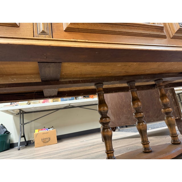 1920s Early 20th Century Jacobean Revival Carved Oak Sideboard / Buffet For Sale - Image 5 of 7