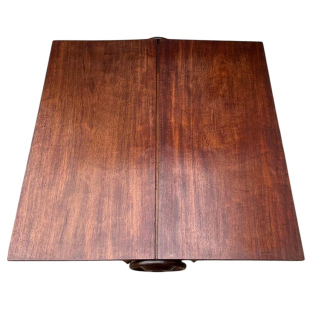 Antique Cylinder Drop Leaf Table For Sale - Image 6 of 12