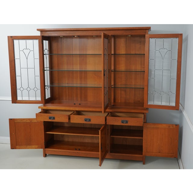 Mission Stickley Cherry Mission Style China Cabinet For Sale - Image 3 of 18