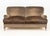 George Smith Style Mocha Brown Upholstered &nbsp;Sofa, on four carved wood feet, two on casters. 36.5" H x 72" W x 36" D;...