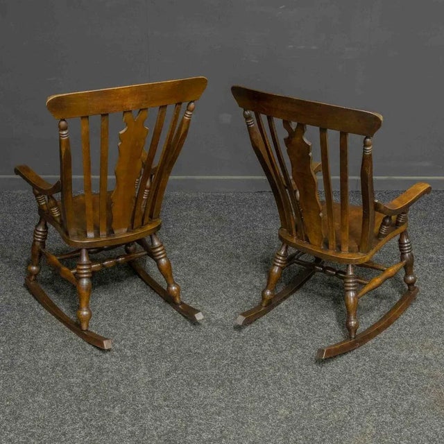 Wood Set of Victorian Rocking Chairs For Sale - Image 7 of 11