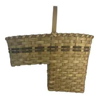 Vintage Wicker Slat Stairway Rescue Basket For Sale