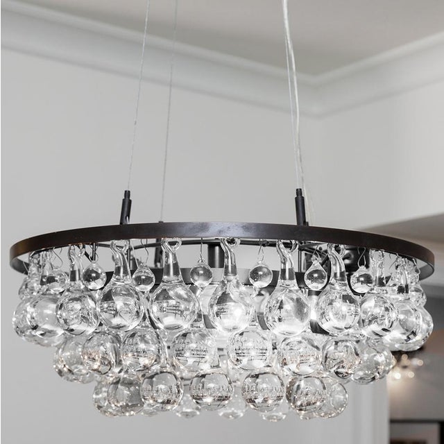 Ochre Pear Glass Sconces, Bronze Patinated Frame, 2-Tiered Rim. 3 Available For Sale In Miami - Image 6 of 6