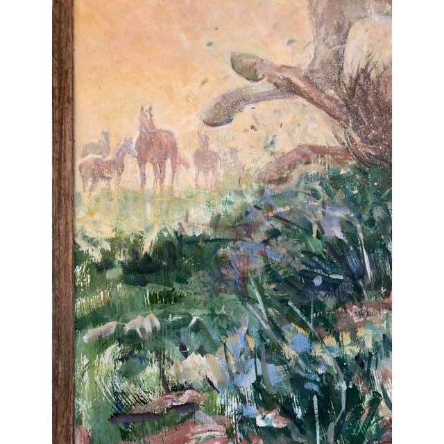 Late 20th Century Late 20th Century Western Equestrian Painting by Sam Savitt For Sale - Image 5 of 12
