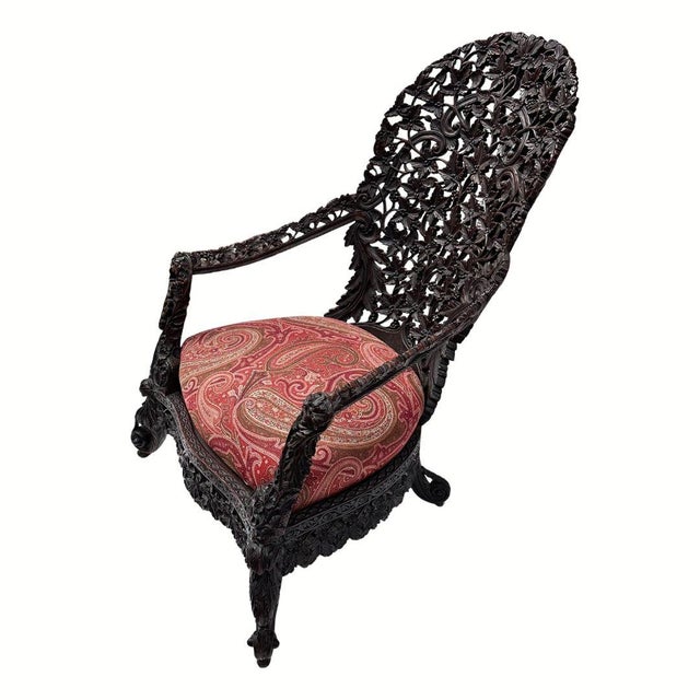 Anglo-Indian Armchair, Wood, Victorian Era, circa 1880 - Burma / Republic of the Union of Myanmar Style: Anglo-Indian...