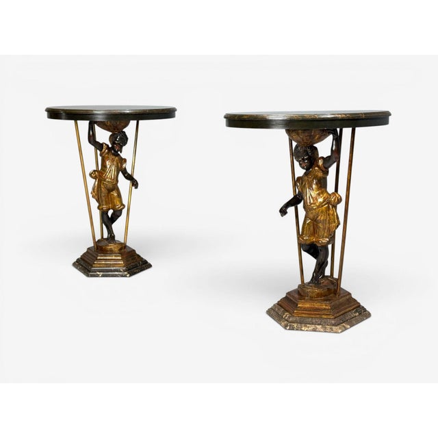 18th/19th C. Italian, Venetian Blackamoor Gueridons, Opposing Figures, Marble For Sale In New York - Image 6 of 18