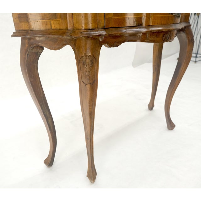 Italian One Drawer Thick Burl Olive Wood Veneers Patches Console Table MINT For Sale - Image 6 of 18