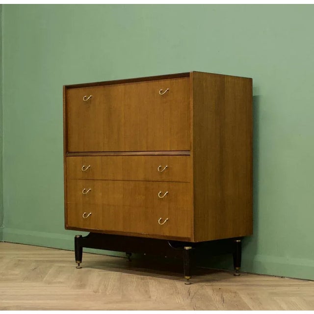 Mid-Century Modern Mid-Century Tola and Black Tallboy Chest from G Plan, 1950s For Sale - Image 3 of 8