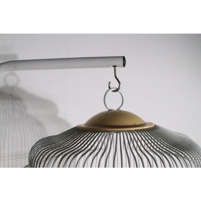 Vintage Mid Century Birdcage and Stand Made in Italy by F O P C. 1970's For Sale - Image 13 of 17