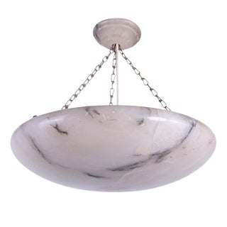 French Art Deco Ceiling Light in Carved Alabaster, 1920s For Sale