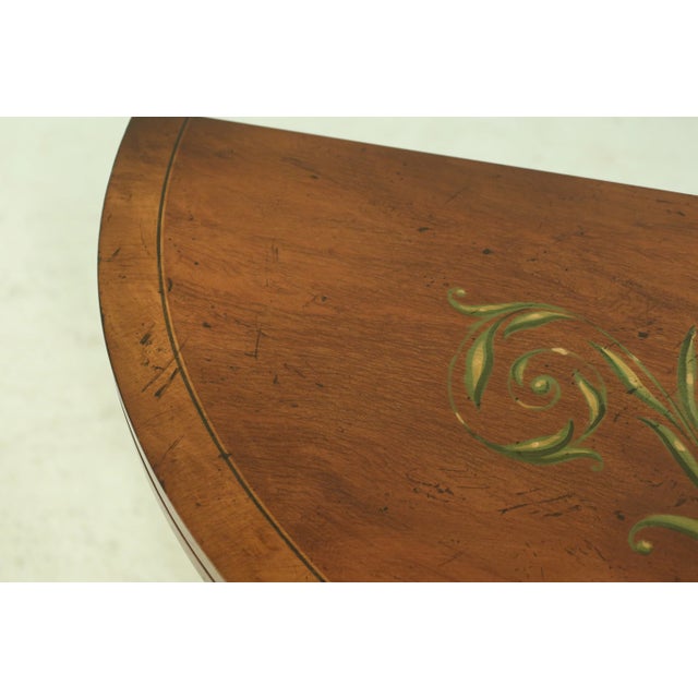 English Adam Style Paint Decorated Flip Top Hall Card Table For Sale - Image 12 of 13