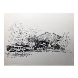 1985 Zhuataejo Mexico Drawing by Hayward Cirker For Sale