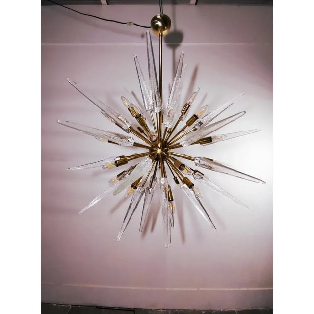 Sputnik 24 Brass Lights with Murano Glass For Sale - Image 3 of 13
