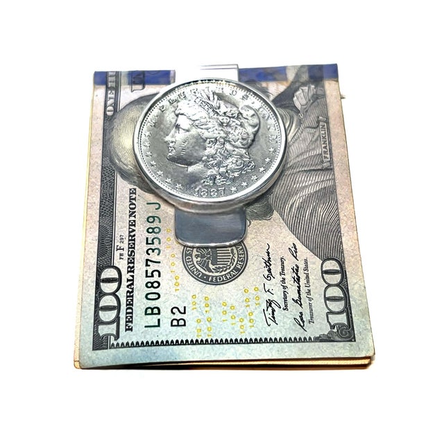 Metal 1990s Tiffany & Co Estate 1887 E. Pluribus Unum Makers Money Clip Sterling Silver For Sale - Image 7 of 9