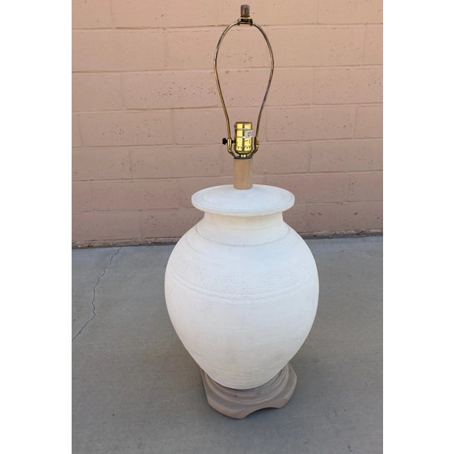 1970s Vintage 70's Plaster Urn Style Table Lamp For Sale - Image 5 of 9