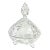 Vintage Cut Crystal 3 Leg Swirled Star Pinwheel Design Covered Candy Dish For Sale