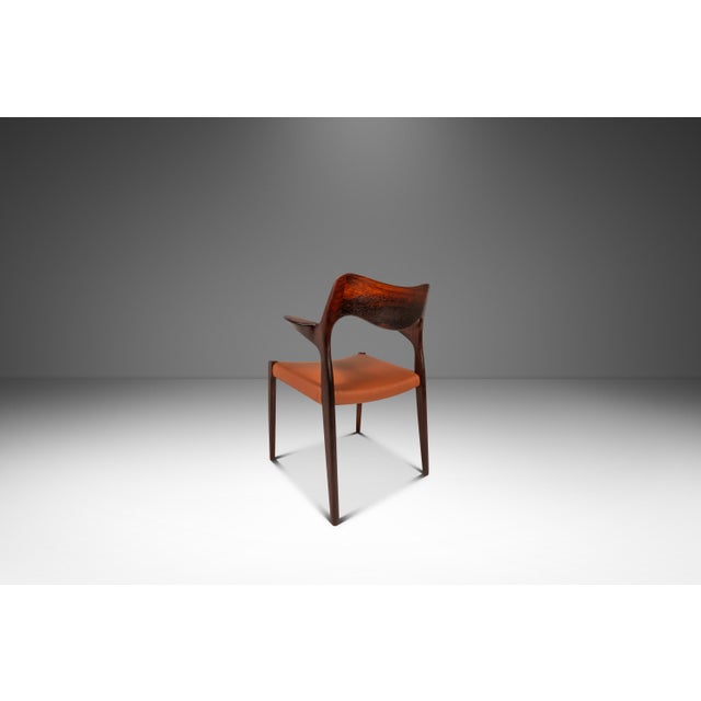 J.L. Møllers Møbelfabrik Set of Six ( 6 ) Model 55 and Model 71 Dining Chairs in Rosewood by Niels Møller for j.l. Møllers Møbelfabrik, Denmark, 1960's For Sale - Image 4 of 18
