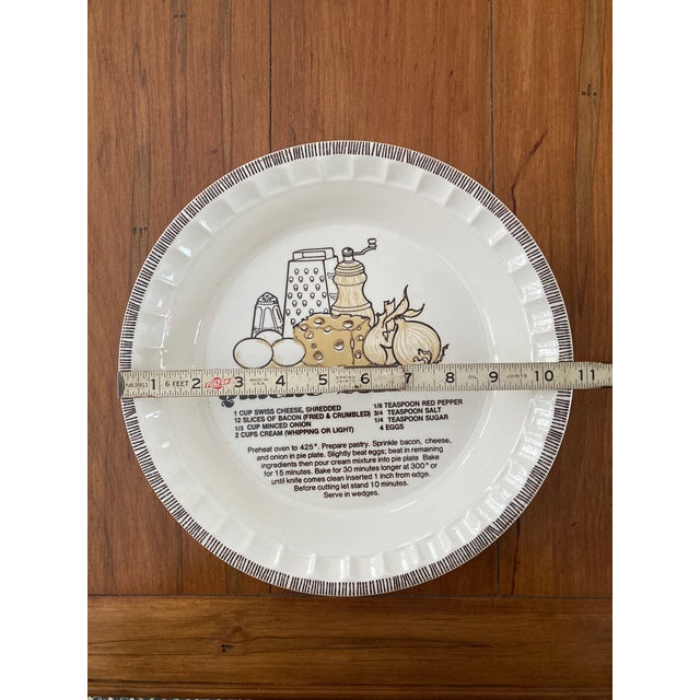 American 1980s Royal China Jeanette Quich Lorraine Plate With Recipe For Sale - Image 3 of 3