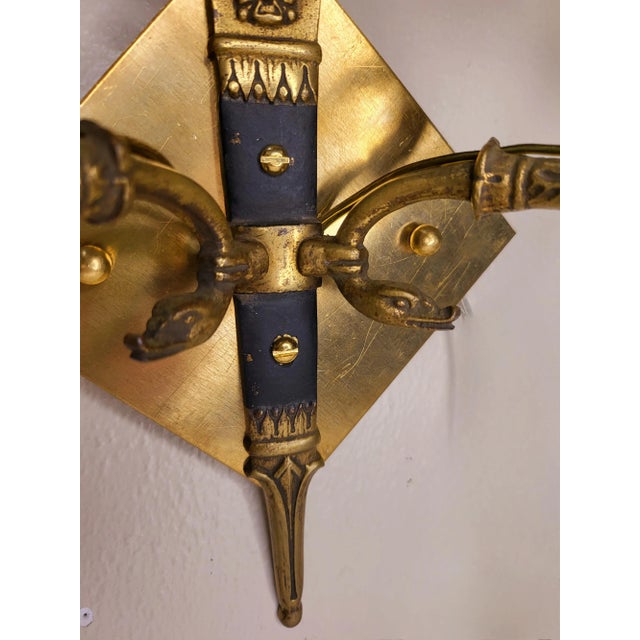 Late 19th Century French Sconces With Shades - a Pair For Sale In Austin - Image 6 of 7