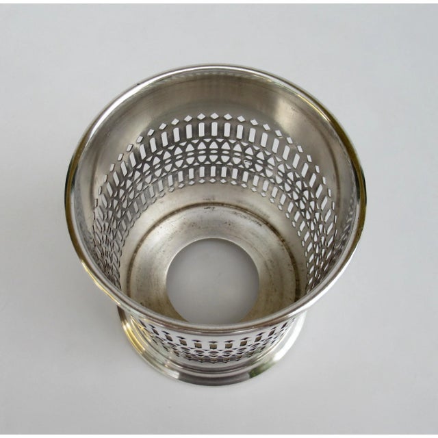 Metal Vintage English Sheffield Silversmith Co., Celtic-Fretted Silver Plate Wine Bottle Holder, Syphon Stand For Sale - Image 7 of 13