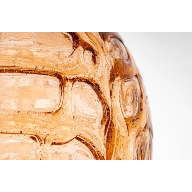 German Pink Murano Ball Pendant Light from Doria, 1970s For Sale - Image 3 of 10