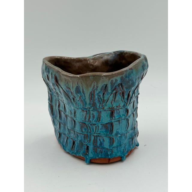 Vintage MCM Brutalist Studio Pottery Vase For Sale - Image 4 of 7