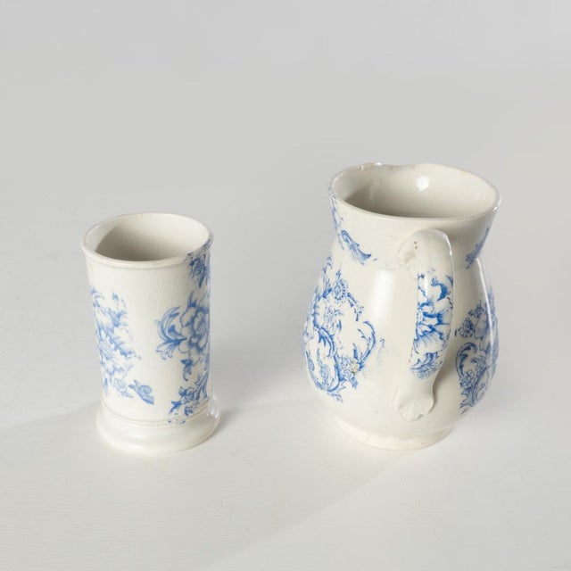 19th Century Victorian Blue and White Chamber Set - Set of 5 For Sale - Image 17 of 18