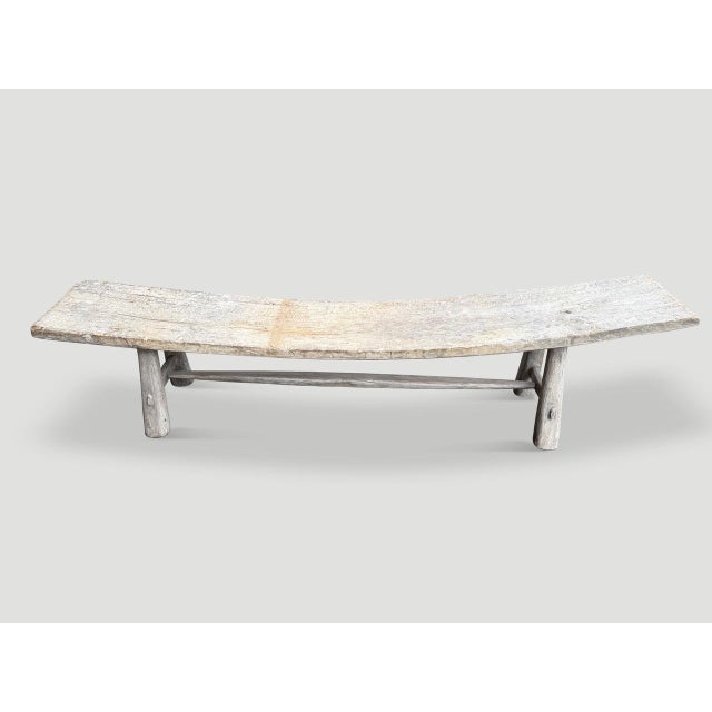 Contemporary Andrianna Shamaris Ancient Teak Wood Bench Or Chaise For Sale - Image 3 of 5