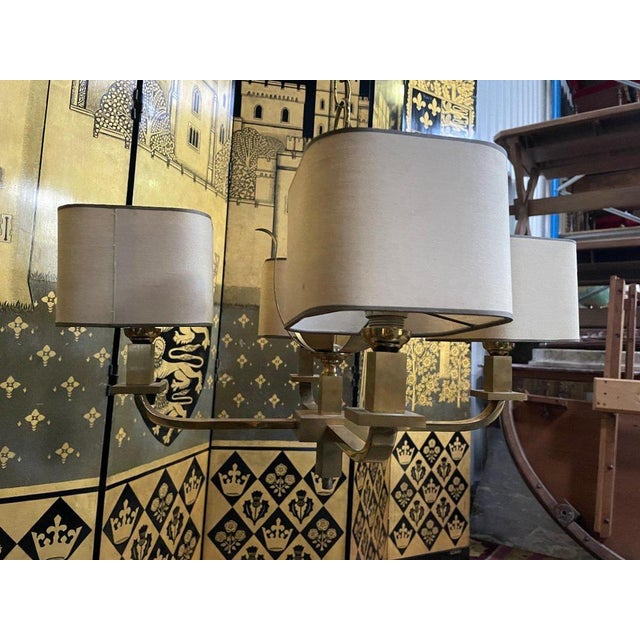 1970s 20th Century Brass Chandelier, 1970s For Sale - Image 5 of 8