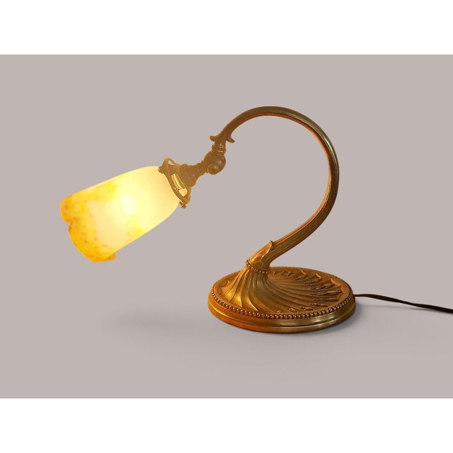 Metal Art Nouveau Lamp in Gilt Bronze and Pâte De Verre by Muller Frères for Muller Frères, 1900 For Sale - Image 7 of 18