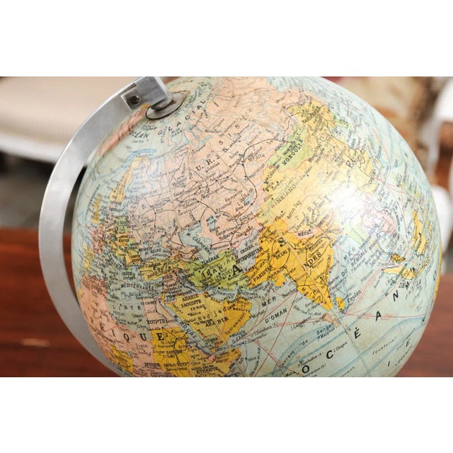 Small French 20th Century Terrestrial Globe on Turned Black Wooden Base For Sale - Image 11 of 13